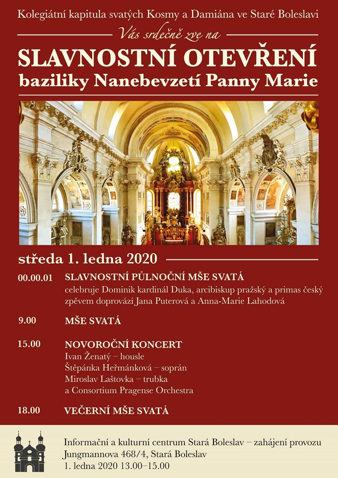 Otevøení basiliky Nanebevzetí Panny Marie ve Staré Boleslavi 1.1.2020 v 00:01